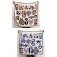 Double Print Twill Silk Scarf Square Shawls Head Neck Bag Bandanas Top Hand Rolled Edges Scarves 90CM Belt Decoration