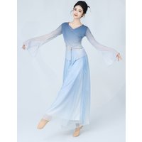 Elegant Gradual Color Shawl Women's Classical Dance Costume Floaty Top Practice Performance Outfit Breathable Professional St...