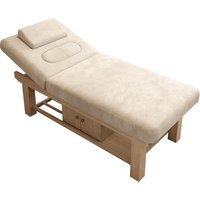 Solid wood massage bed salon multi-functional moxibustion physiotherapy massage eyelash tattoo strap hole