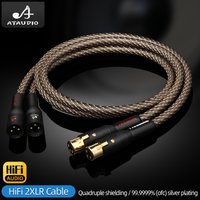 HiFi XLR Audio Cable High Purity OFC Plated Silver with Quad Shielding Noise-free 2XLR Male Cable for Mixer Microphone