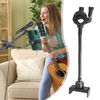 Mic Stand Phone Holder Adjustable Phone Mic Stand Holders Adjustable Mount With Long Gooseneck Arm Flexible For Drum Music Club