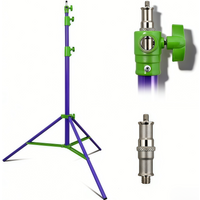 1 Stück oder 2 Stück 2,8 m Stativ, belastbar bis 10 kg, 280 cm, 3-farbiges Eisenstativ, Metall-Lichtstativ mit Luftdrucksystem für Ringlicht, Live-Übertragungen, YouTube und Fotografie-Softboxen