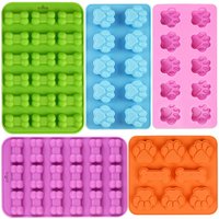 Puppy Dog Paw and Bone Silicone Molds Food Grade Baking Molds for Chocolate Jelly Ice Cube Dog Treats Biscuits Reusable Bakeware