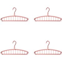 4PCS Rotatable Hook Multi-Hole Clothes Hanger Space-Saving Plastic Clothes Hanging Rack Non-slip Wardrobe Clothes Organizer