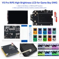 Rechargeable 36 Colors Mode RIPS Screen For GB DMG V5 Pro Highlight Backlight IPS LCD Screen Kits Replacement Part For GBO DMG