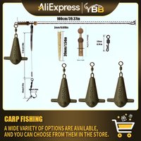 Carp Fishing Helicopter & Ronnie Rig Set with Coated Lead Weights, Ready Tied Anti Tangle for Carp Angling, Available in 57G-113