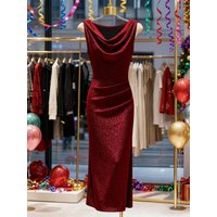 Fashionable New Summer Elegant Sleeveless Sparkling Bodycon Evening Gown