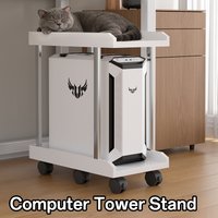 1/2/3-Tier Storage Rack, Mobile Computer Tower Stand With Casters, Printer Holder With Heat Dissipation.