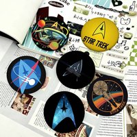 1pc S-Star Trek Spock Space Cartoon Style Badge Brooches On Backpack Decoration Round Enamel Pins For Accessorys