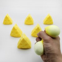 Adult Squeeze Toy Simulation Cheese Squeeze Toys Soft Cute Decompressing Pinching Cheese Sticky Slow Rebound