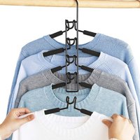 1set Heavy Duty Space-Saving Metal Hangers with Non-Slip Foam Pads - Multi-Layer Design for Coats, Sweaters, Suits, and T-Shirts