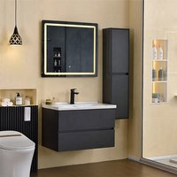 Wall Mounted Sink Cabinet With Double Layer Mute Drawers Bathroom Mirror Light Cabinet Furniture Vanity Bathroom Cabinet