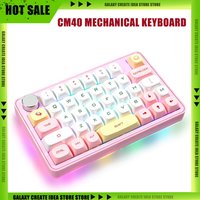 CM40 Tri-mode One-handed Mechical Keyboard Hot Swap RGB Mechanical Keyboard Bluetooth 40% Layout 38Keys Drawing Gamer Gifts