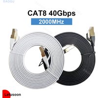 40Gbps Cat8 Ethernet Cable RJ 45 10 15 20 Meter Cat 8 2000MHz High Speed Internet Flat Network Cable White 8m 5m 3m 2m 1m RJ45