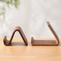 Small Portable Wooden Phone Holder Stable Solid Business Card Display Rack Desktop Decoration Small Desktop Phone Stand