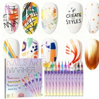Nail Art Graffiti Pen Bright Colors, DIY Waterproof Fade-Resistant, Long-Lasting Manicure Tools