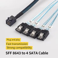 HD Mini SAS 12G SFF-8643 To SATA Cable Adapter,Internal SFF 8643 Motherboard Controller To 4 SATA Hard Drive Converter 0.5m/1.0m
