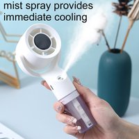 Portable Water Mist Fan Mini Handheld Fan USB Charging 3 Speeds Hanging Neck Spray Fans Portable Personal Hand Held Small Fan