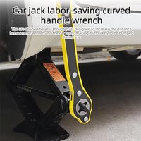 Car Mounted Thick Jack Labor-Saving Curved Handle Wrench, Hand Cranked Small Car Ratchet Rocker Tool for Replacing Spare Tire