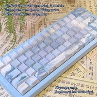 New Lake-and-mountain scenery 120 Keys Cherry Profile PBT 5-Side Sublimation Side Print Translucent Anti-Wear Keyboard