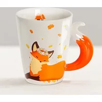 360ML 3D Fox Ceramic Cups Cartoon Animal Pattern Coffee Mugs Afternoon Tea Anti-scalding Milk Mug Home Office Kid Gifts Cup