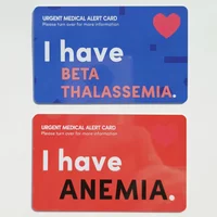 Writable hematology URGENT MDDICAL ALERT PVC CARD NOTICE