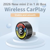 2026 New Wired to Wireless CarPlay Universal 2 in1 Mini Adapter Android Auto Smart Box Plug and Play Auto Connection OTA Update