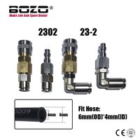 HPA (US) 2302 23-2 Foster Quick Disconnect QD Adapter With Push-In Pipe Fitting Assembly For 1/4Inch 6mm(OD) 4mm(ID) Hose Pipe