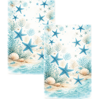 2Pcs, Ocean-Themed Printed Kitchen Towels, 40Cm*60Cm Towel Set, Best Kitchen Towels, Super Absorbent Soft Cleaning Cloth, Cooking and Baking Tea Towels, Hand Towels, Cleaning Cloths, Dishcloths,