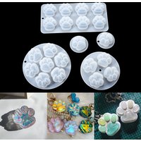 9 Styles Cat Paw Silicone Mold (1/4/7/8 Cavity) Dog Paw Mold Smooth Frosted Cat Paw Mould For DIY Jewelry Making UV Resin Molds