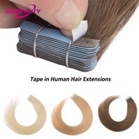 Straight Tape in Hair Extension Human Hair Straight 100% Natural Human Hair Extensions 20pcs Adhesive Hair Extensions for Women
