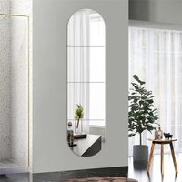 4pcs Acrylic Mirror Tiles Set DIY Flexible Non-Glass Safety Wall Stickers Shatterproof Home Decor Mirror Sheets