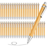 Stylo à bille avec Logo personnalisé, 100 50 20 pièces, stylo à bille en bambou naturel, pour entreprise, Business, LOGO, nom, petites fournitures cadeaux