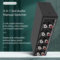 Audio Switcher 4 in 1 RCA AUX Stereo Audio Selector 4 inputs 1 Output Passive 3.5mm Aux L/R RCA Audio Switch Box Analog Sharer
