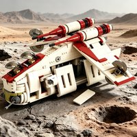 Sci-Fi Starship Replica Model, White & Red Space Vehicle Assembly Toy, Perfect Gift for Hobbyists, Home Decor