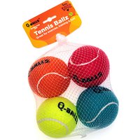 4Pcs/Set Dog Toy Q-MONSTER Thick Walled Natural Rubber Squeak Chew Balls for Dogs Tennis Interactive Bouncy Balls for Training