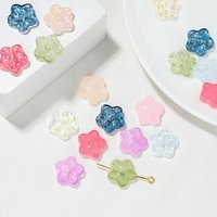 10Pcs/Lot Glass Five-Petaled Flower Beads Colorful Spacer Bead for DIY Bracelet Necklace Earrings Jewelry Making Accessories