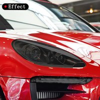 2 x Car Headlight Taillight Protection Film For Porsche Macan 2018 2019 2020 Smoke Black Transparent TPU Protective Sticker