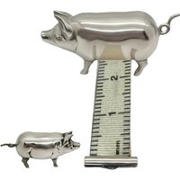 1Pc Antique-style Pig Mini Tape Measure, Vintage Metal Pig Soft Tape Measure For Sewing And Crafts, Cute Pig Sewing Tape Measure