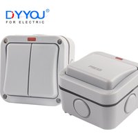 IP66 Waterproof Garden Wall Switch Dust-proof Push Button Powe Switch Box for Outdoor Home Electrical Light Heat Resistant