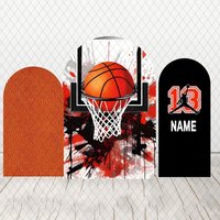 LS Custom 2-Sided Basketball Court Sports Star Boy Birthday Party Baby Shower Cover Chiara Arch Background Decor Backdrop
