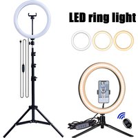 33cm LED Selfie Ring Light Photography Lights Warm Cold Lamp With Tripod Dimmable USB Ringlight For Tiktok Video Live Fill Lamp