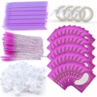 Wimpernverlängerungszubehör Kit Mascara Applikator Wimpernbürste Kristall Wattestäbchen Kleber Ringband Augenpolster Wimpern Make-up-Tool