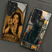 Witch Tarot Card Tempered Glass Phone Case for Samsung Galaxy S24 S25 S26 Ultra Edge S23 FE S22 Plus S21 + S20 Shockproof Cover