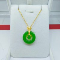 Natural Jade Ring Pendant Necklace Real Jewelry Vintage Gifts for Women Talismans Stone Lucky Carved Gemstone Charm