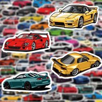 10/30/50/100pcs Cool Racing Car JDM Stickers Cartoon Creative Sticker Motorcycle Phone Laptop Diary Waterproof Decals Wholesale