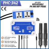 Tuya WiFi 3-in-1 PH ORP Temp Controller Smart Water Monitor Dual Relay BNC Probe for Hydroponics Reef Aquarium Pool