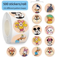 500-Piece Mickey & Minnie Roll Stickers - Cute Decor for Daily Personal Items