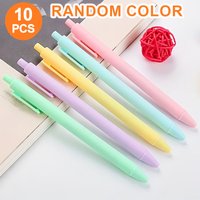 10 Macaron-Colored Ballpoint Pens with Black Ink, Continuous Ink Flow, Suitable for Taking Notes in Class, Organizing Study Materials, Marking Important Points in Documents, Creating Illustrations,