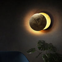 Modern Texture Designer round Wall Lamp Rotatable Black Gold round Sconce Bathroom Mirror Bedroom Bedside Corridor Aisle Wall la